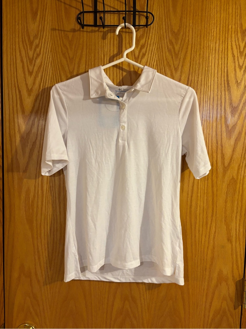 Columbia White Short-Sleeve Polo Tee